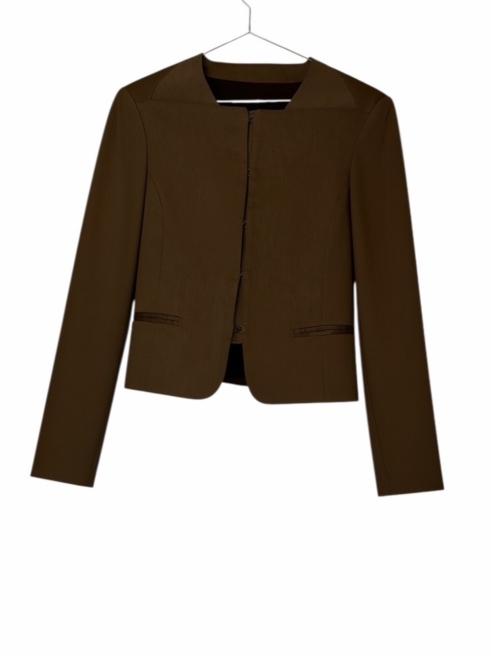 Neil Barrett women’s skinny fit brown linen blend blazer jacket IT 40 US 4
